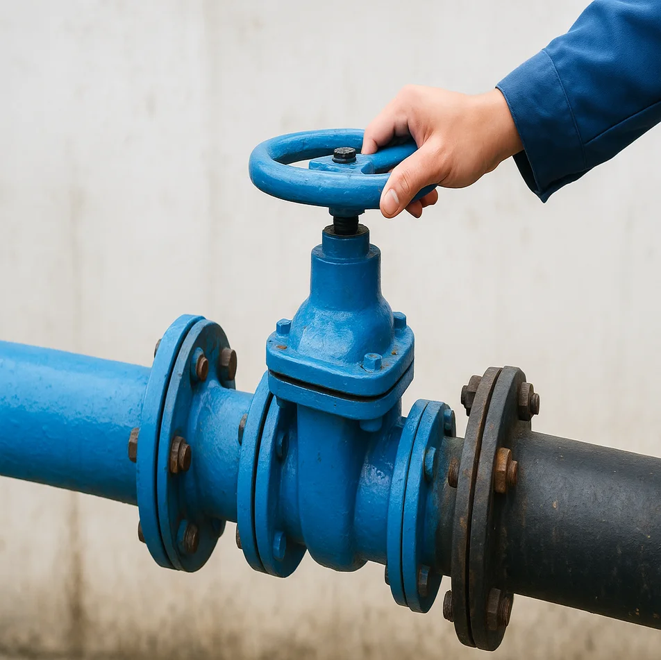 Tuberías de agua en mantenimiento